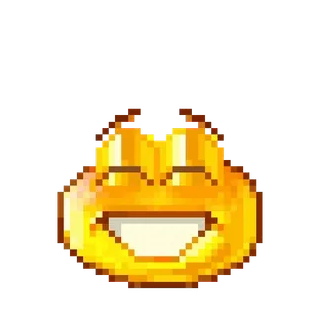 😃 絵文字, 幸せ, 笑顔, ピクセルアート, 黄色 telegram sticker