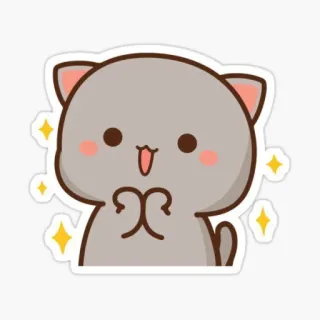 🥰 gato, fofo, adesivo, desenho animado, kawaii whatsapp sticker