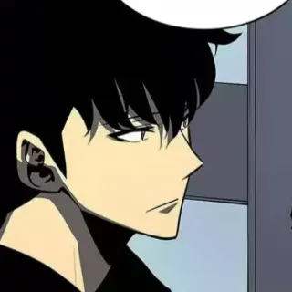 😕 Anime, Manga, Portrait, Personnage, Sung Jinwoo, Solo Leveling telegram sticker