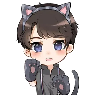 🐱 desenho animado, gato, animal, fofo, kawaii, engraçado whatsapp sticker