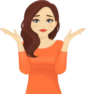 🤷‍♀ Frau, Achselzucken, Cartoon, Unsicher, Verwirrt, Frage whatsapp sticker