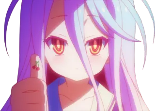 👍 Shiro No Game No Life Anime, Chica, Shojo, Lindo, Pulgar arriba whatsapp sticker