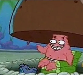 😆 Patrick Star SpongeBob SquarePants Мультфильм, Смешной, Персонаж, Мем, Патрик Стар, Спанч Боб, Анимированный whatsapp sticker