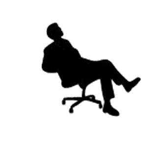 😢 silueta, hombre, sentado, silla, relajado, oficina, reclinado telegram sticker