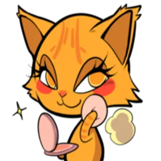 💄 แมว, สัตว์, แต่งหน้า, การ์ตูน telegram sticker