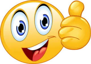 👍 Emoji, Polegar para cima, Acordo, Feliz, Ok telegram sticker