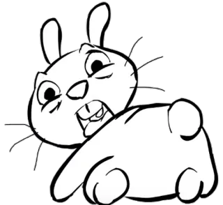 😫 兔子, 生气, 动物, 卡通, 绘画 whatsapp sticker