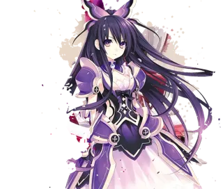 😏 Anime, Mangá, Garota, Roxo, Vestido, Personagem telegram sticker