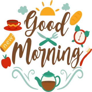 ☕️ Good Morning rano, dobry, słońce, kawa, herbata whatsapp sticker