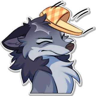 😬 wolf, animal, furry, cartoon, sad, disappointed telegram sticker