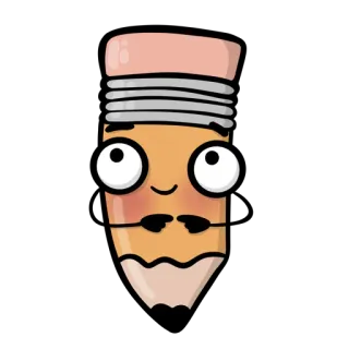 😳 lápis, desenho animado, kawaii, escola, escritório, escrita, desenho whatsapp sticker