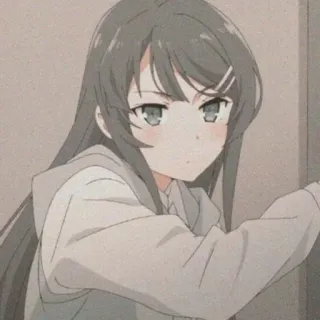 🕸 Dziewczyna anime, Kreskówka, Portret, Młoda kobieta, Słodkie, Bluza z kapturem telegram sticker