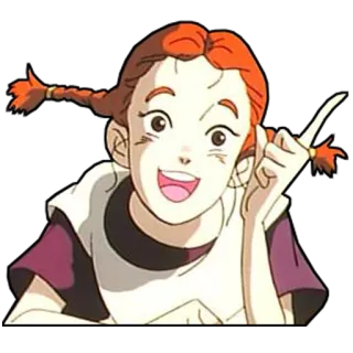 😃 girl, cartoon, character, smile, animation telegram sticker
