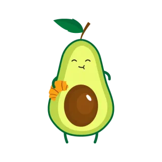🥐 alpukat, makanan, buah, kartun, imut telegram sticker