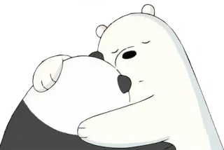 🤗 アニメ, クマ, ハグ, 友情, ぼくらベアベアーズ telegram sticker