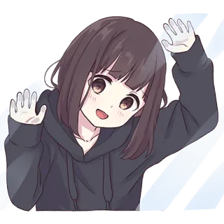☺️ Anime, Cô gái, Hoạt hình, Dễ thương, Nghệ thuật, Nhãn dán telegram sticker
