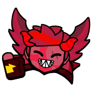 👺 duivel, demon, cartoon, rood, personage, slecht telegram sticker