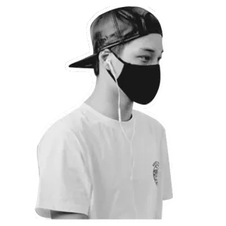 🕶 uomo, maschera, ritratto, persona, bianco e nero, casual telegram sticker