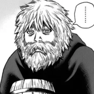 ⚔ ....... anime, manga, pensando, barba telegram sticker