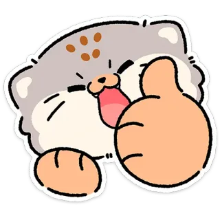 😼 cat cat, thumbs up, like, cute, animal, cartoon, approval, happy telegram sticker