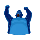 😡 macaco, gorila, bravo, azul telegram sticker