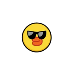 😎 絵文字, 黄色い顔, サングラス, クール, アヒル口 telegram sticker