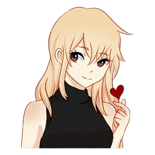 ❤️ Ragazza anime, Kawaii, Carino, Amore, Cuore, Ragazza telegram sticker