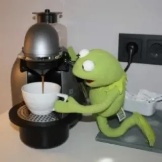 ☕️ Kermit Kermit, marioneta, café, bebida, muppet, rana telegram sticker