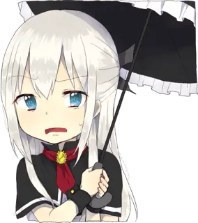 😒 Anime, Ombrello, Carino, Ragazza, Chibi, Manga whatsapp sticker