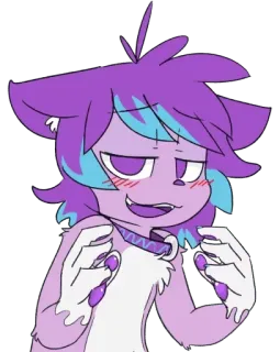 👐 Cartoon, Anthro, Lila, Figur, Aufkleber telegram sticker