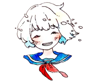 😁 Cô gái anime, Hoạt hình, Hình minh họa, Dễ thương, Cười telegram sticker