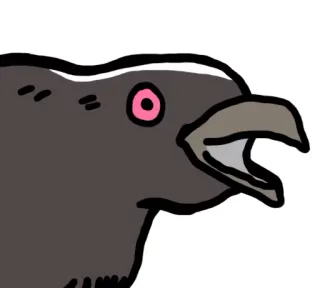 😆 Vogel, Krähe, Tier, Cartoon, Aufkleber, Zeichnung telegram sticker