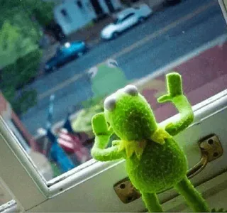 🐸 Kermit kermit the frog, muppets, window, meme telegram sticker