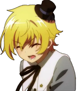 😣 anime, piangere, ragazzo, cilindro, triste, carino whatsapp sticker