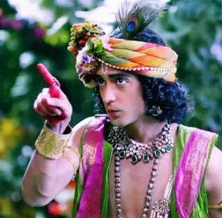 👈 Krishna Krishna, Indian Mythology, Hindu Deity, Peacock Feather, Religious Figure telegram sticker