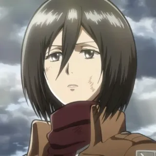 🥀 Mikasa Ackerman Attack on Titan anime, manga, Mikasa, Attack on Titan, character, female, scarf telegram sticker