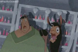 😱 Kuzco The Emperor's New Groove Dessin animé, Disney, Lama, Drôle, Animation, Comédie, Choqué whatsapp sticker