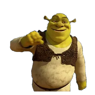 🚶 Shrek ogre, desenho animado, animado, apontando whatsapp sticker
