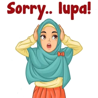 ✳️ Sorry...lupa! 道歉, 穆斯林, 女人, 头巾, 对不起, lupa telegram sticker