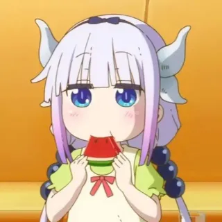 ☁️ Kanna Kamui Miss Kobayashi's Dragon Maid Anime, Drago, Kanna, Kawaii, Anguria, Carino telegram sticker