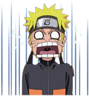 😱 Naruto аниме, в шоке, мультфильм, Наруто, реакция telegram sticker