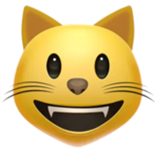 😺 cat face emoji, emoji, yellow cat, cartoon cat telegram sticker