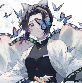 🦋 Shinobu Kocho Demon Slayer Anime, Demon Slayer, Shinobu Kocho, Borboleta, Mangá whatsapp sticker