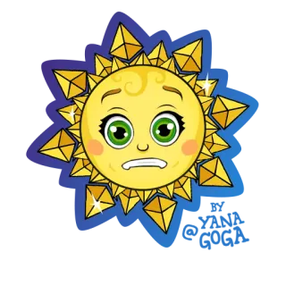 😬 sol, desenho animado, triste, expressão, fofo, amarelo, rosto whatsapp sticker