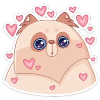 😍 gato, coração, fofo, kawaii, amor, animal telegram sticker