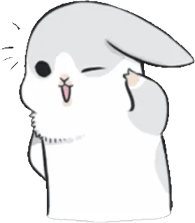 ✌ konijn, konijntje, sticker, cartoon, schattig, dier, gebaar, middelvinger telegram sticker