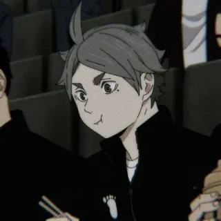 ⚫ Sugawara Koushi Haikyuu!! anime, haikyuu, sugawara koushi, eating, cute, animated telegram sticker