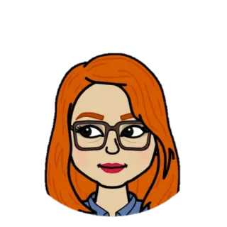 😶 cartoon, avatar, glasses, portrait, woman telegram sticker