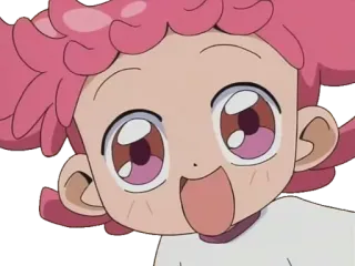😃 Anime, Desenho animado, Feliz, Rosto, Cabelo rosa telegram sticker