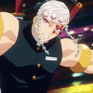 💎 Tengen Uzui Demon Slayer Anime, Demon Slayer, Tengen Uzui, Espadas, Acción, Katana, Lucha telegram sticker